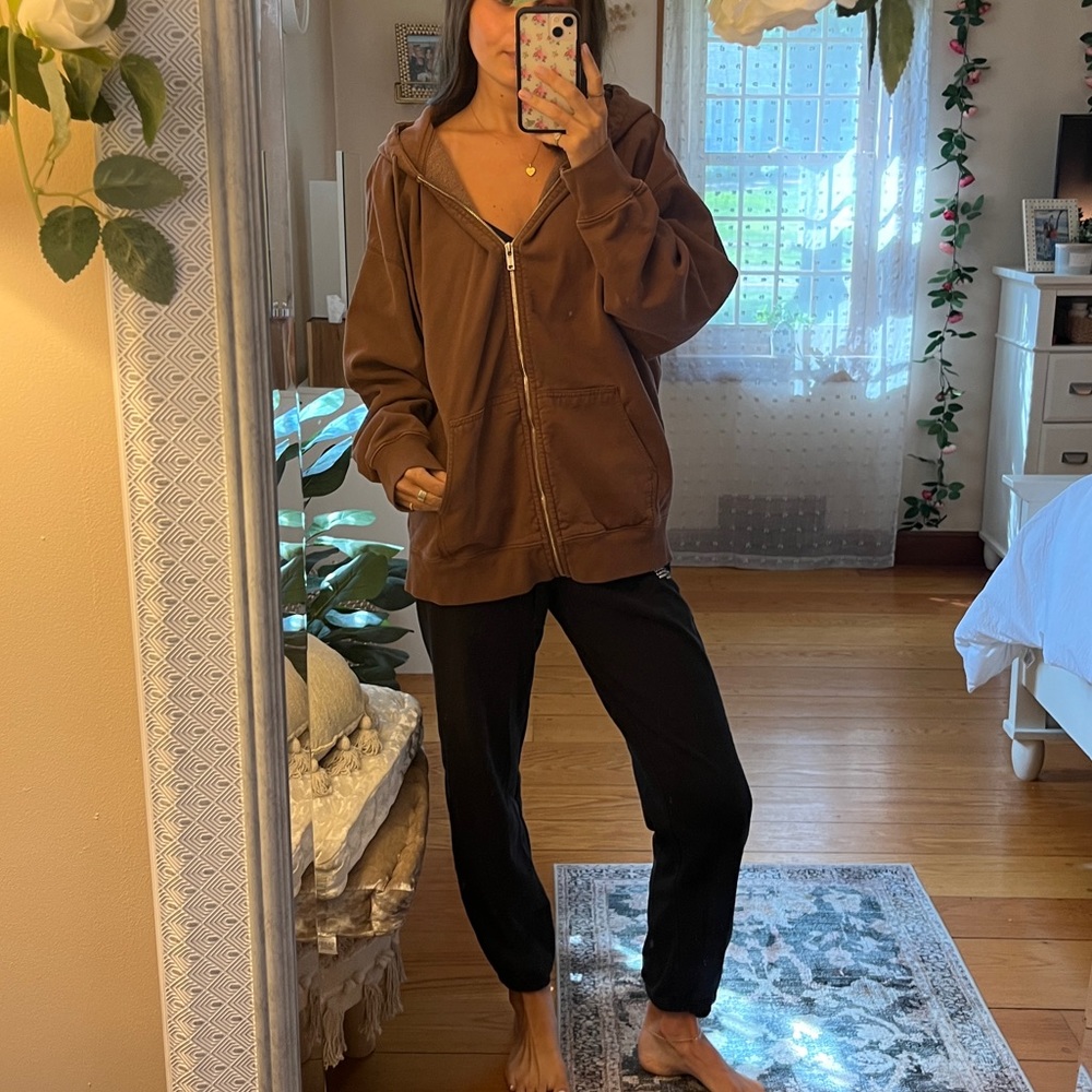 brown brandy malibu zip up